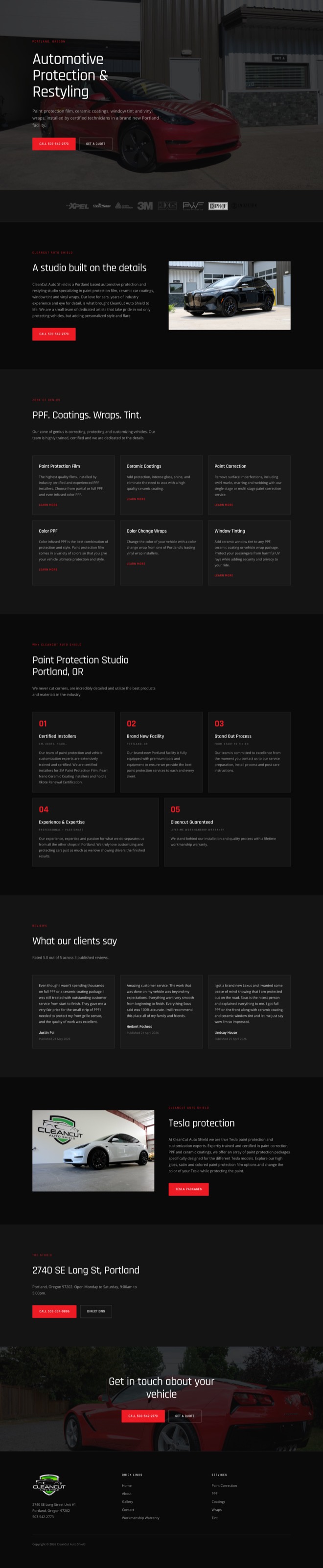 The coded page, full page screenshot
